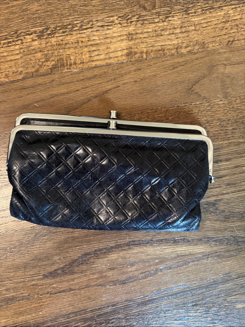 HOBO quilted kiss lock clutch